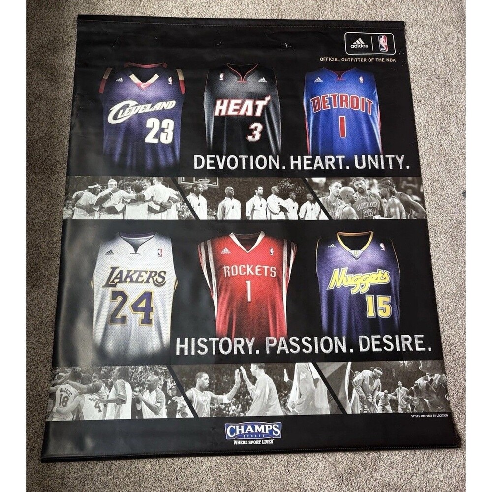 Adidas NBA Champs Sports 2007 Window Display Banner LeBron James Kobe Bryant